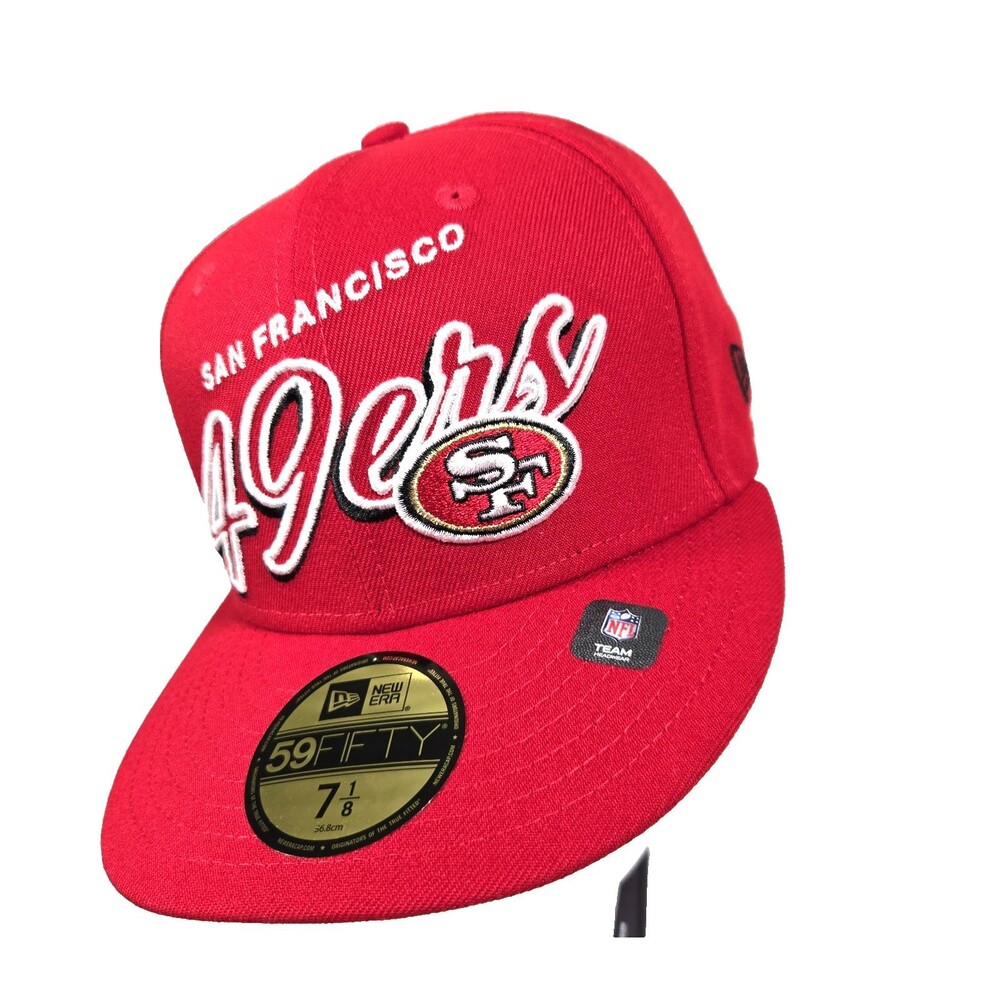 New Era San Francisco 49ers NFL Red Seasons Patch 59FIFTY Fitted 7 1/8 Hat New